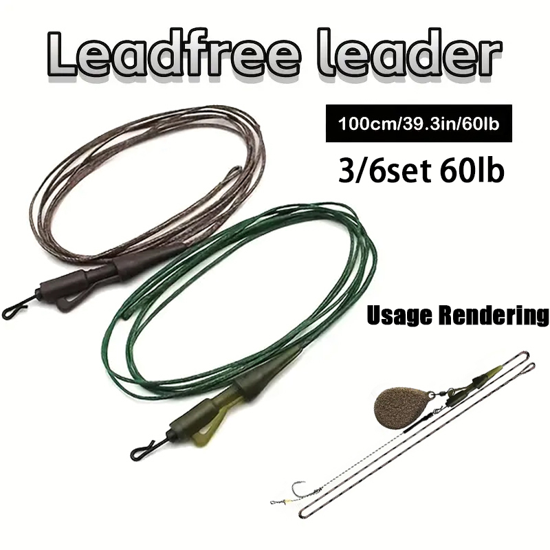 3/6pc carpe ligne de pêche prê - Leader Line avis et prix